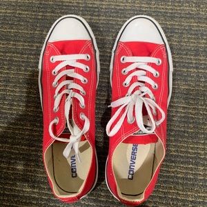 Red Low-top Converse Size W10/M8